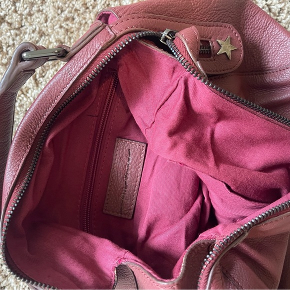 NWOT Free People Top Handle RED | BURGUNDY Leather Crossbody Bag - Picture 11 of 12